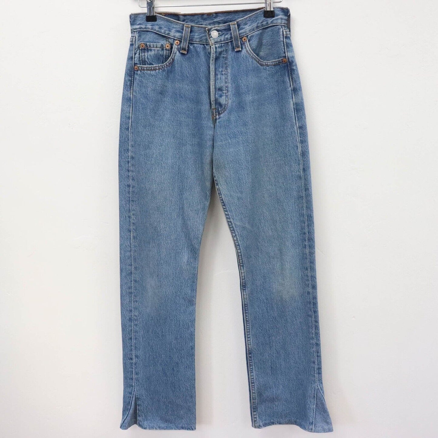 90s Levi’s 501 Upcycled Flare Jeans UK 8 W26 L29