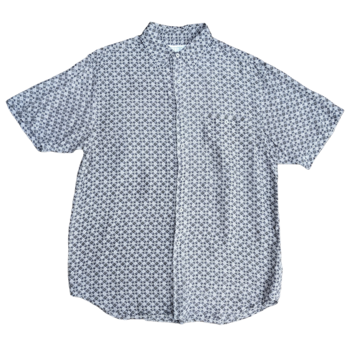 90s Patterned Silk Shirt Size L