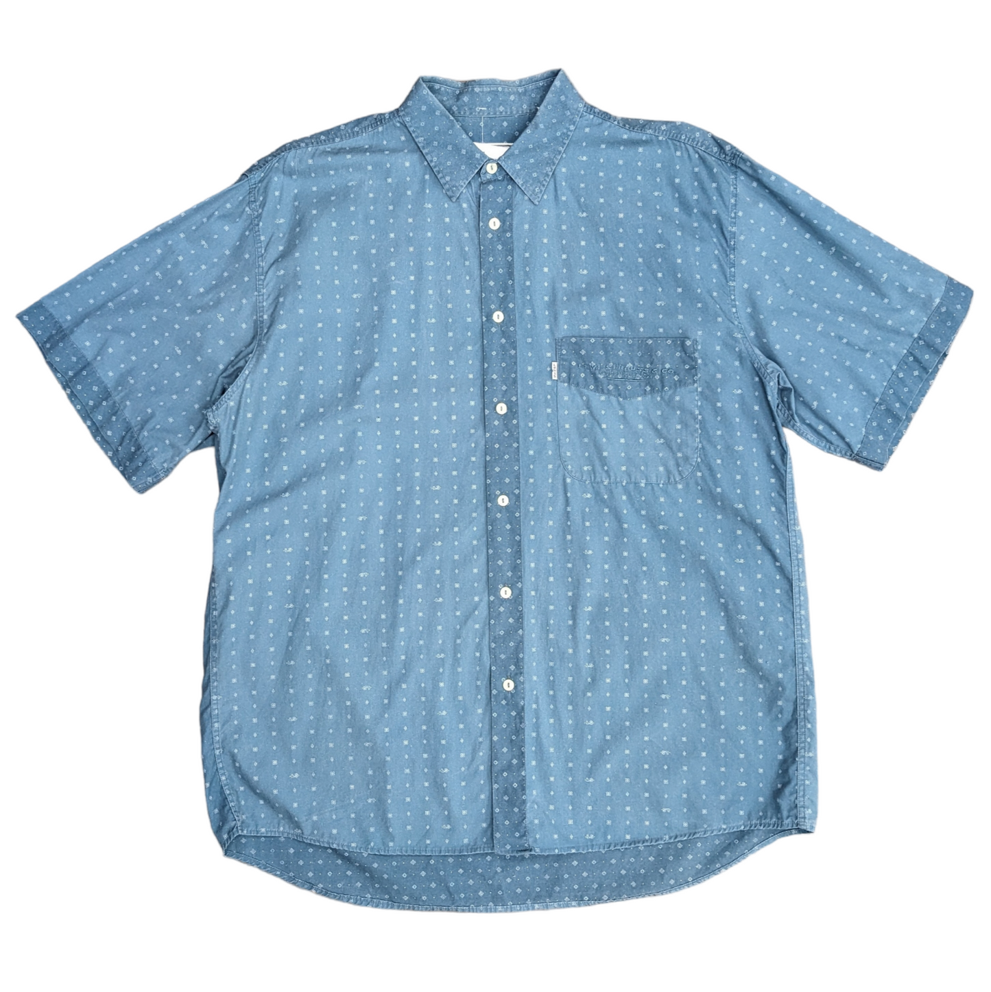 70s Levi's Monogram Pattern Shirt Size XL