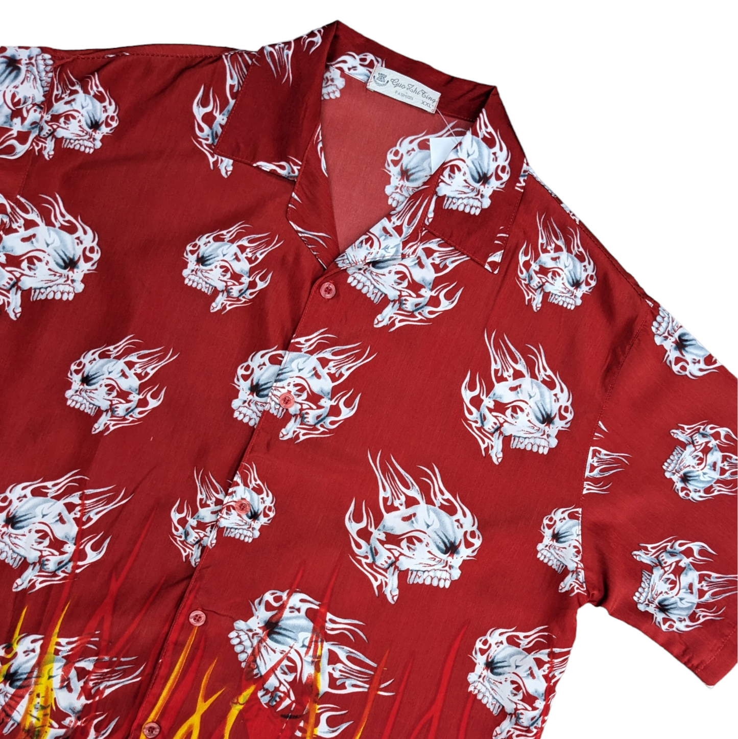 00s Skull Patterned Shirt Size XXL