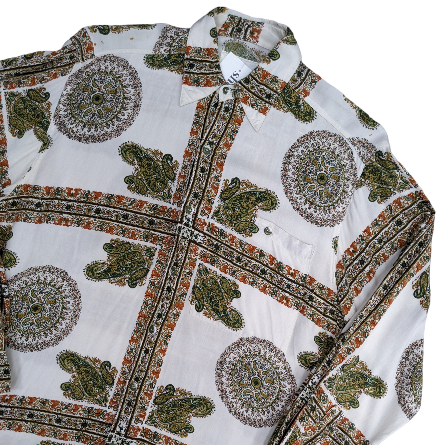 Vintage Abstract Patterned L/S Shirt Size S