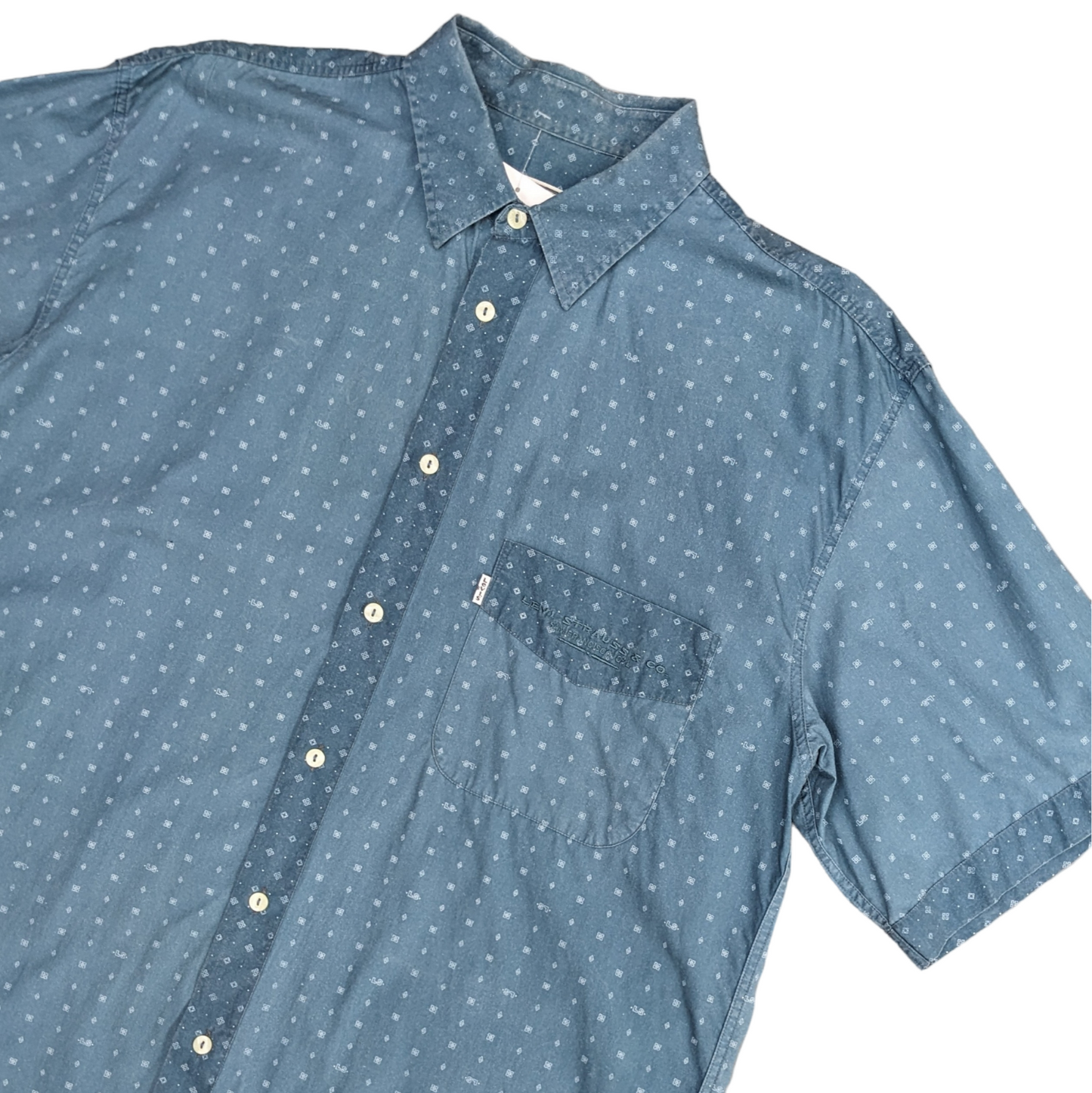 70s Levi's Monogram Pattern Shirt Size XL