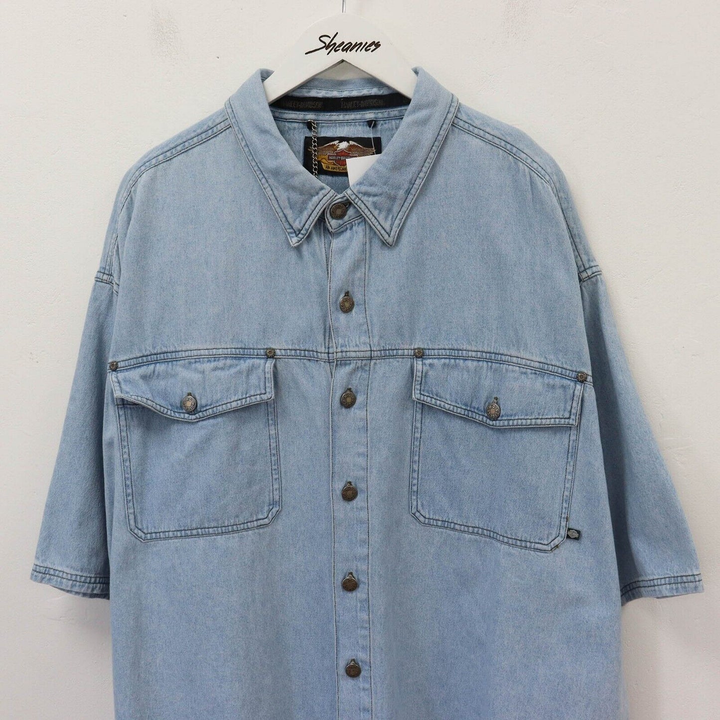 00s Harley Davidson Denim Shirt Size XL