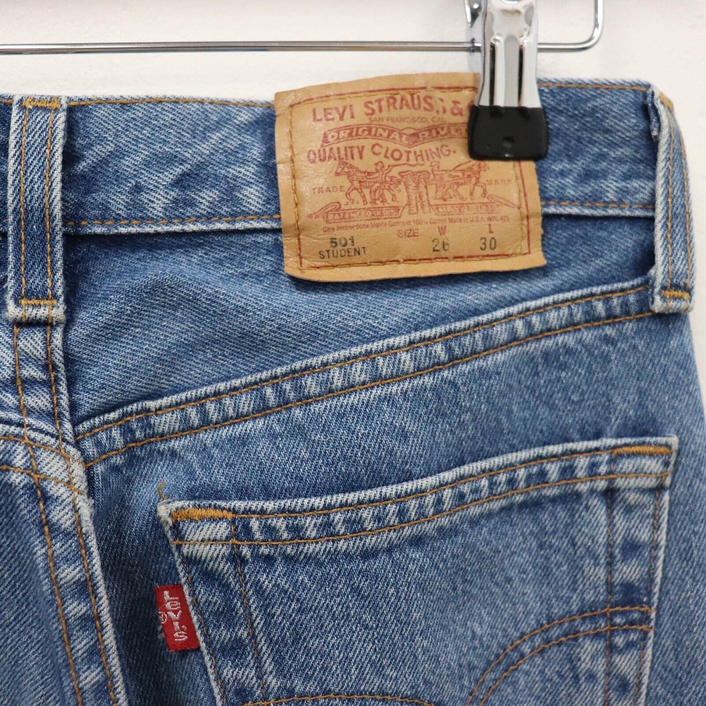 90s Levi’s 501 Upcycled Flare Jeans UK 8 W26 L29