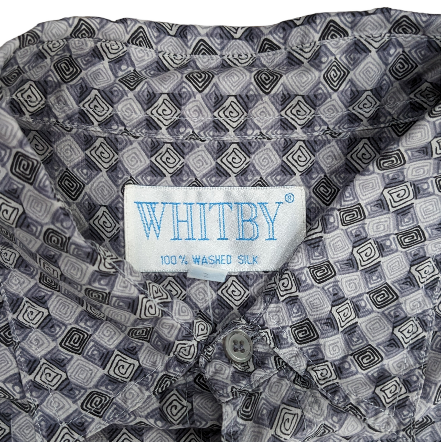 90s Patterned Silk Shirt Size L