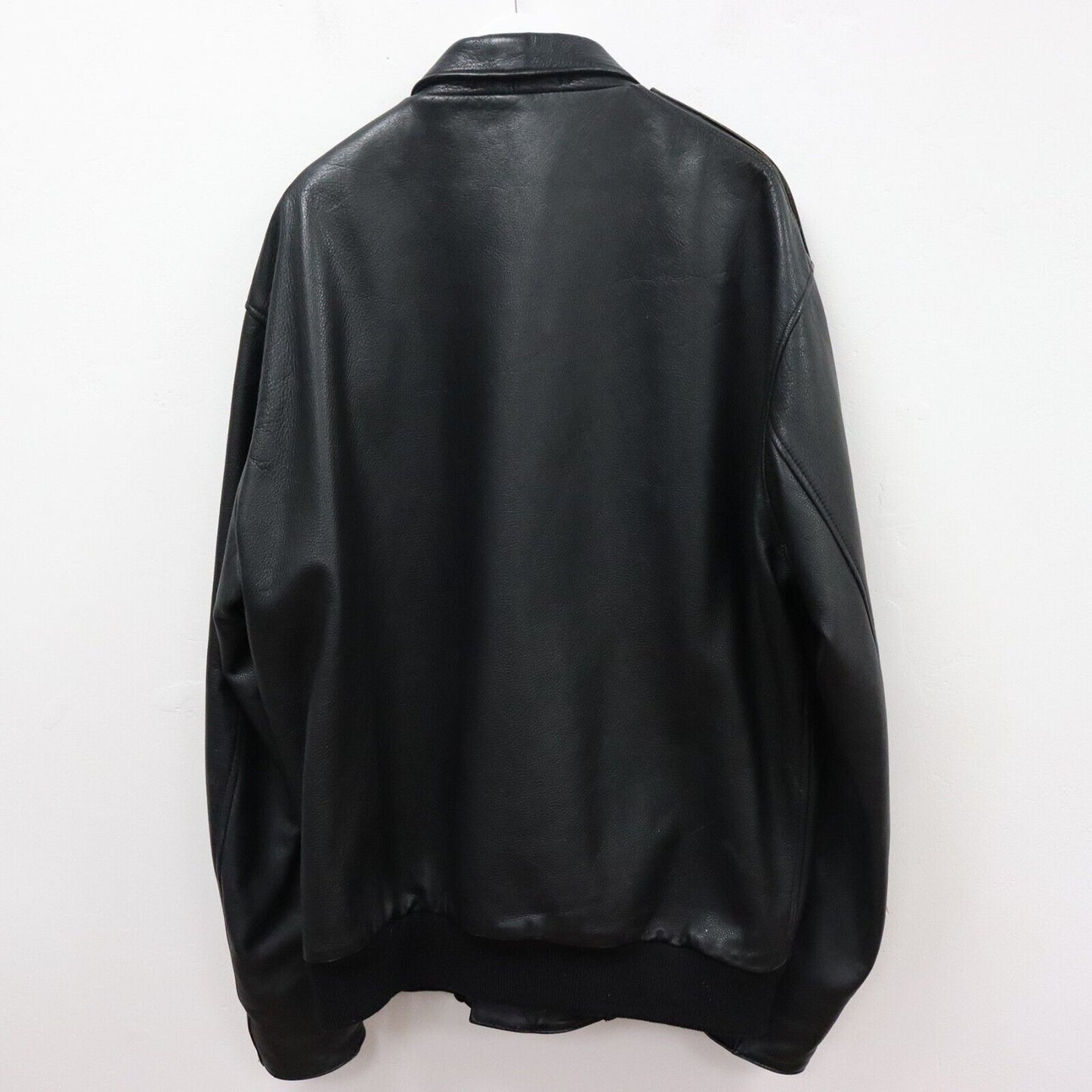 Vintage Leather Bomber Jacket Size XL