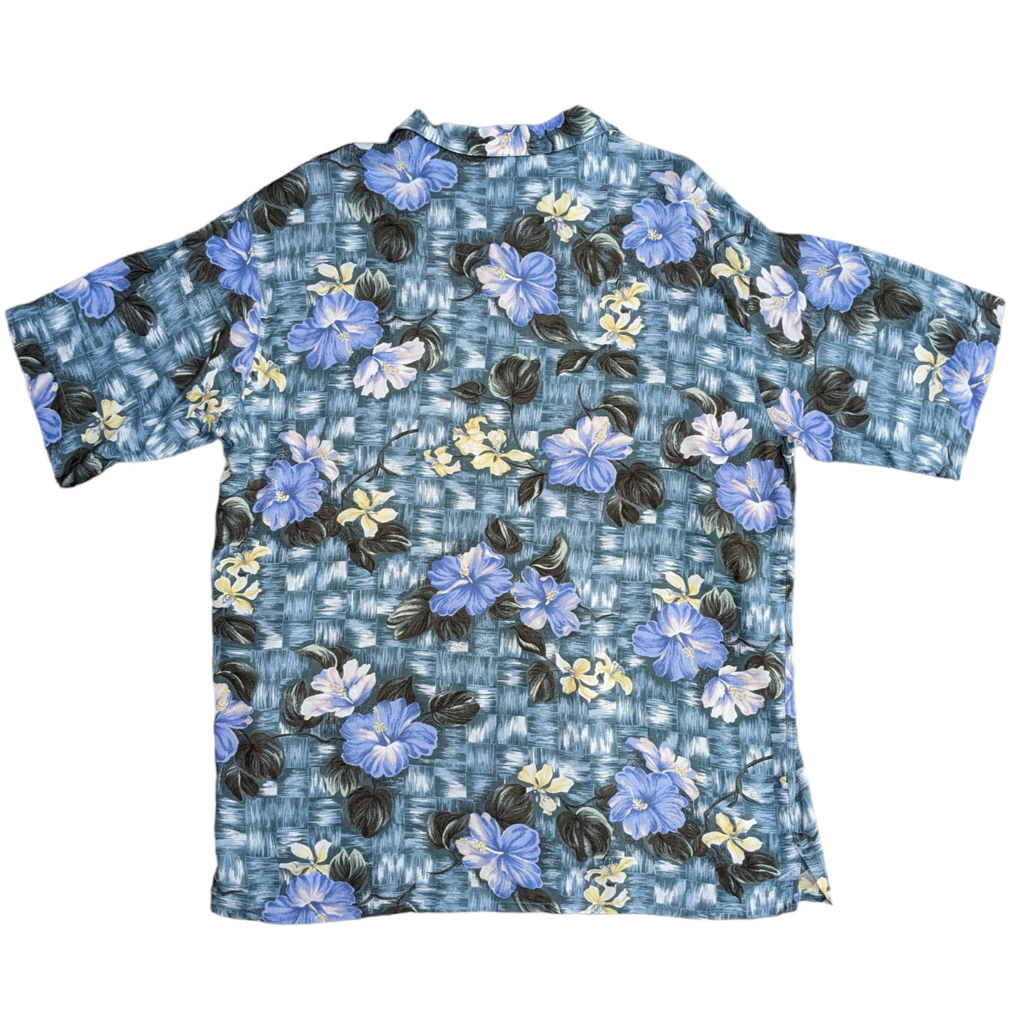 90s St Michael Floral Pattern Cuban Collar Shirt Size L