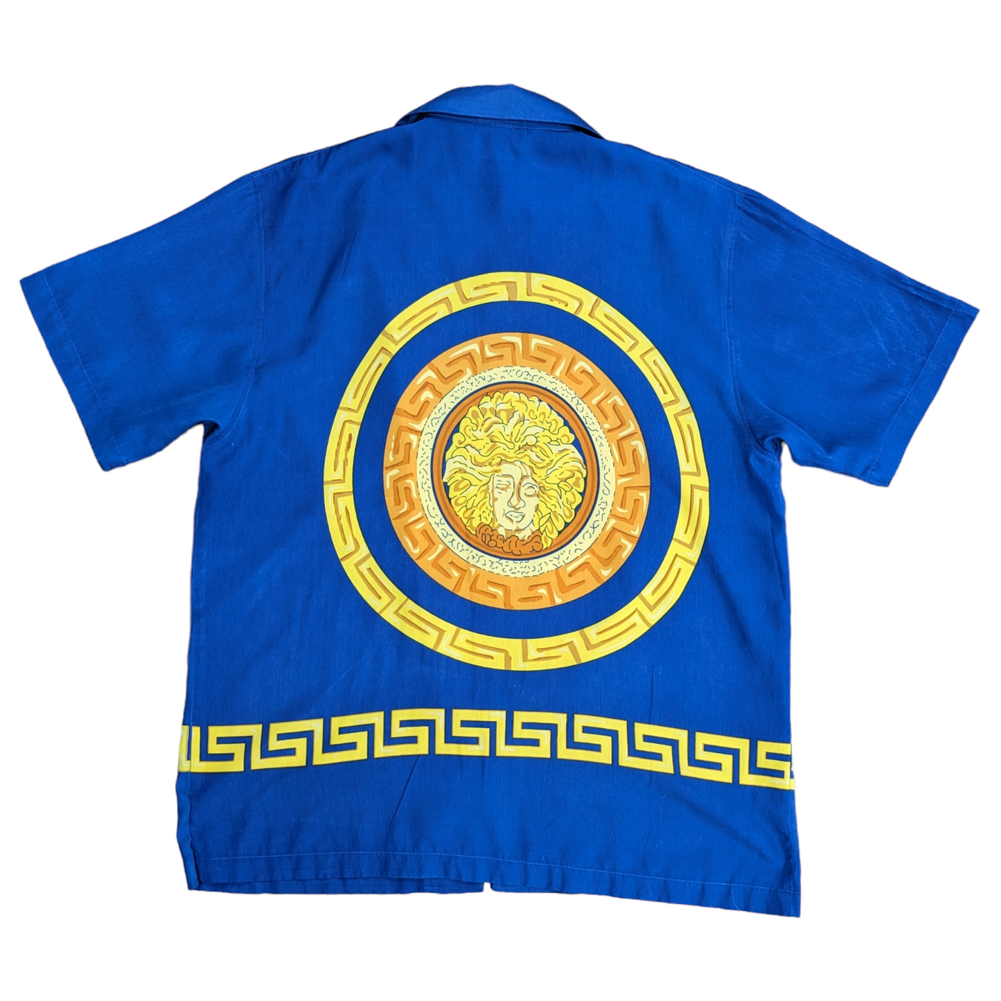 90s Medusa Head Cuban Collar Shirt Size L
