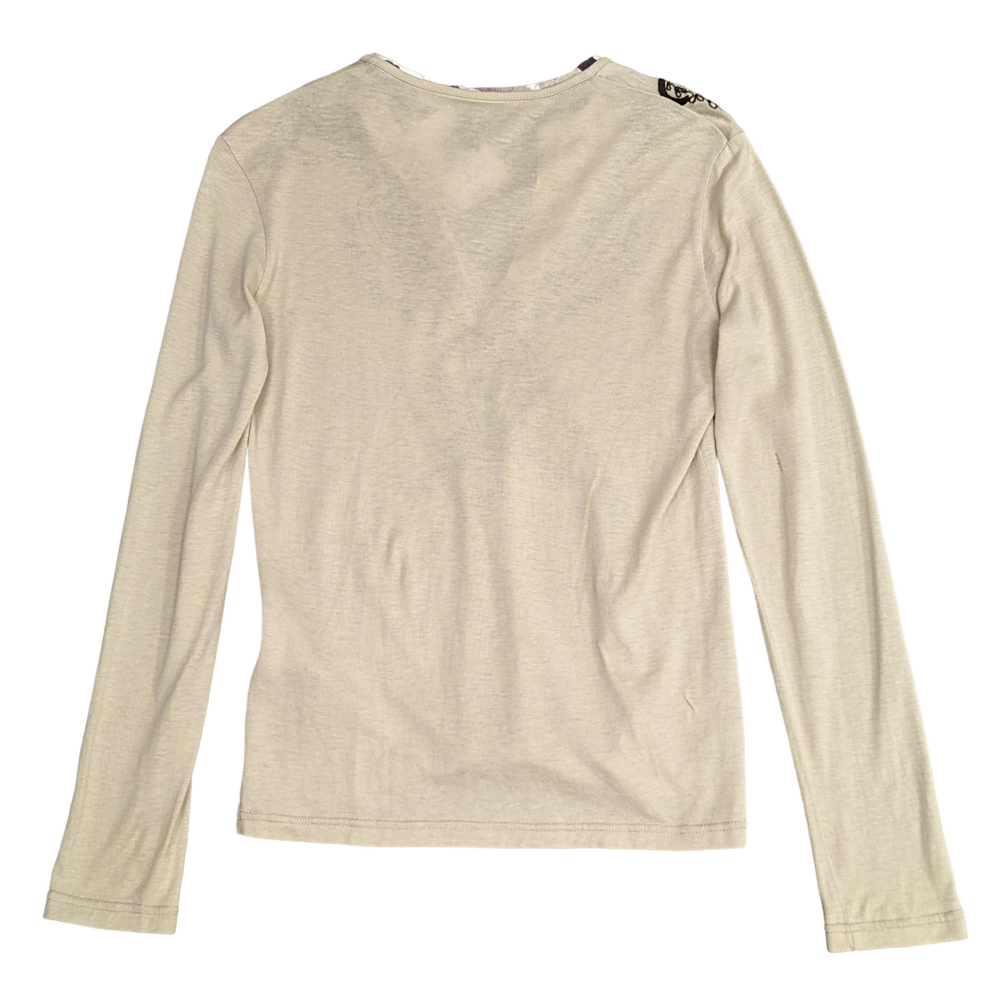 Y2K Cavalli L/S V-Neck Top Size UK 14