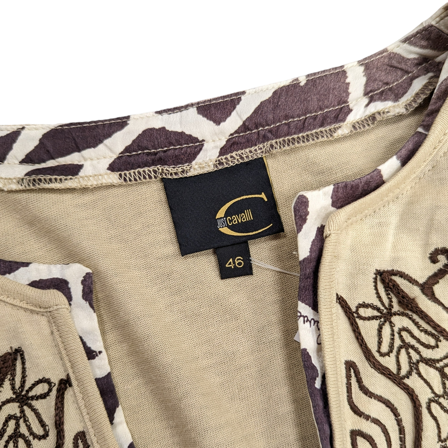 Y2K Cavalli L/S V-Neck Top Size UK 14