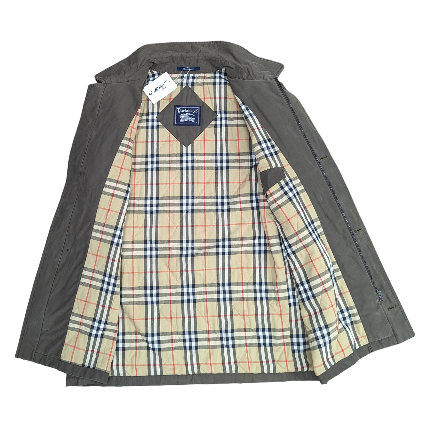 90s Burberry Quilted Overcoat Size XL