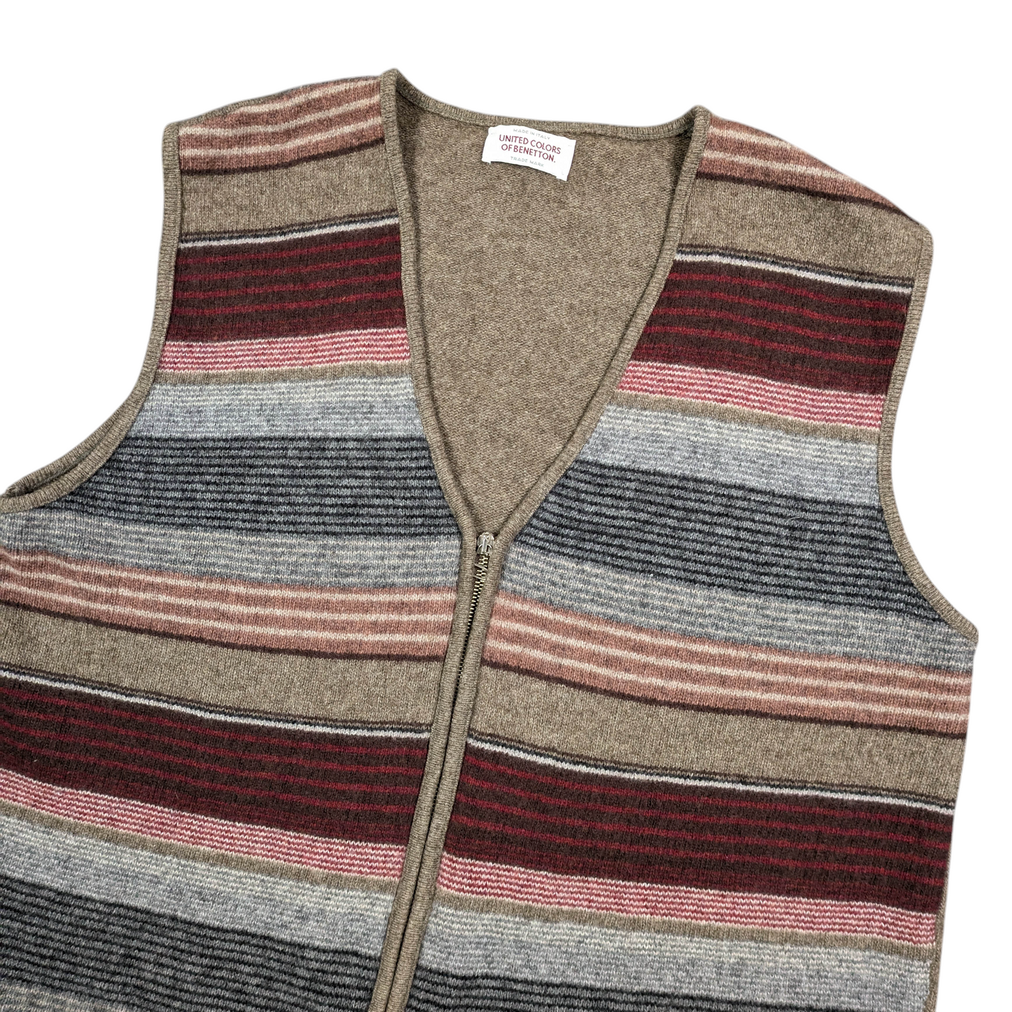 90s United Colours of Benetton Wool Blend Vest Size M