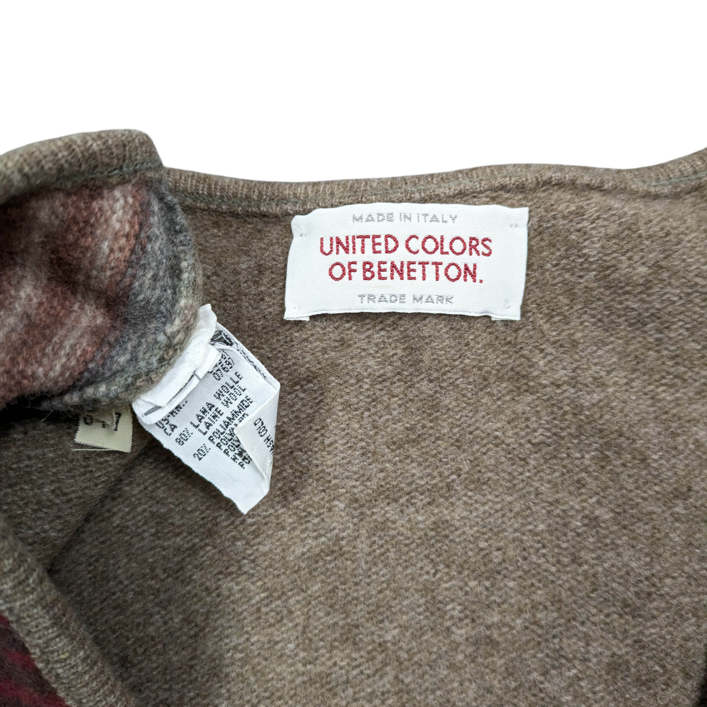 90s United Colours of Benetton Wool Blend Vest Size M