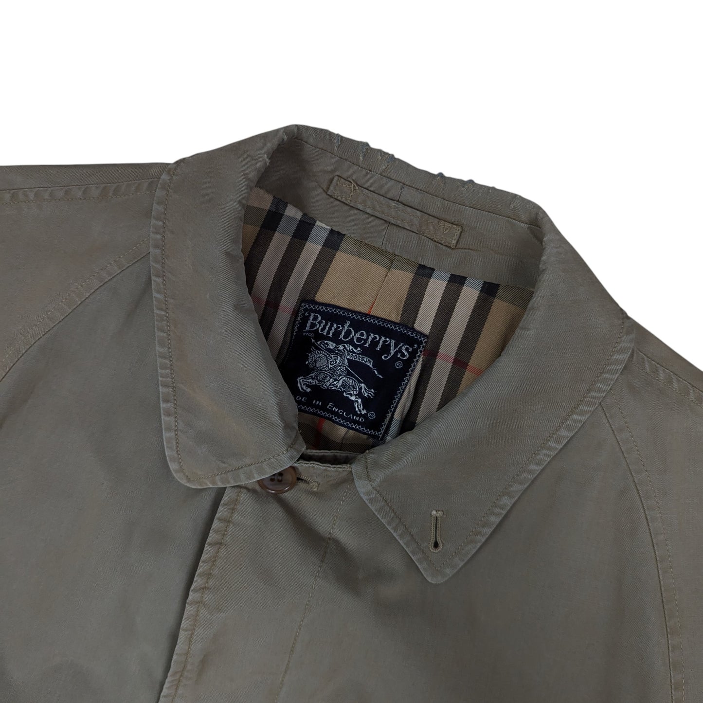 80s Burberry Nova Check Lined Overcoat Size S/M