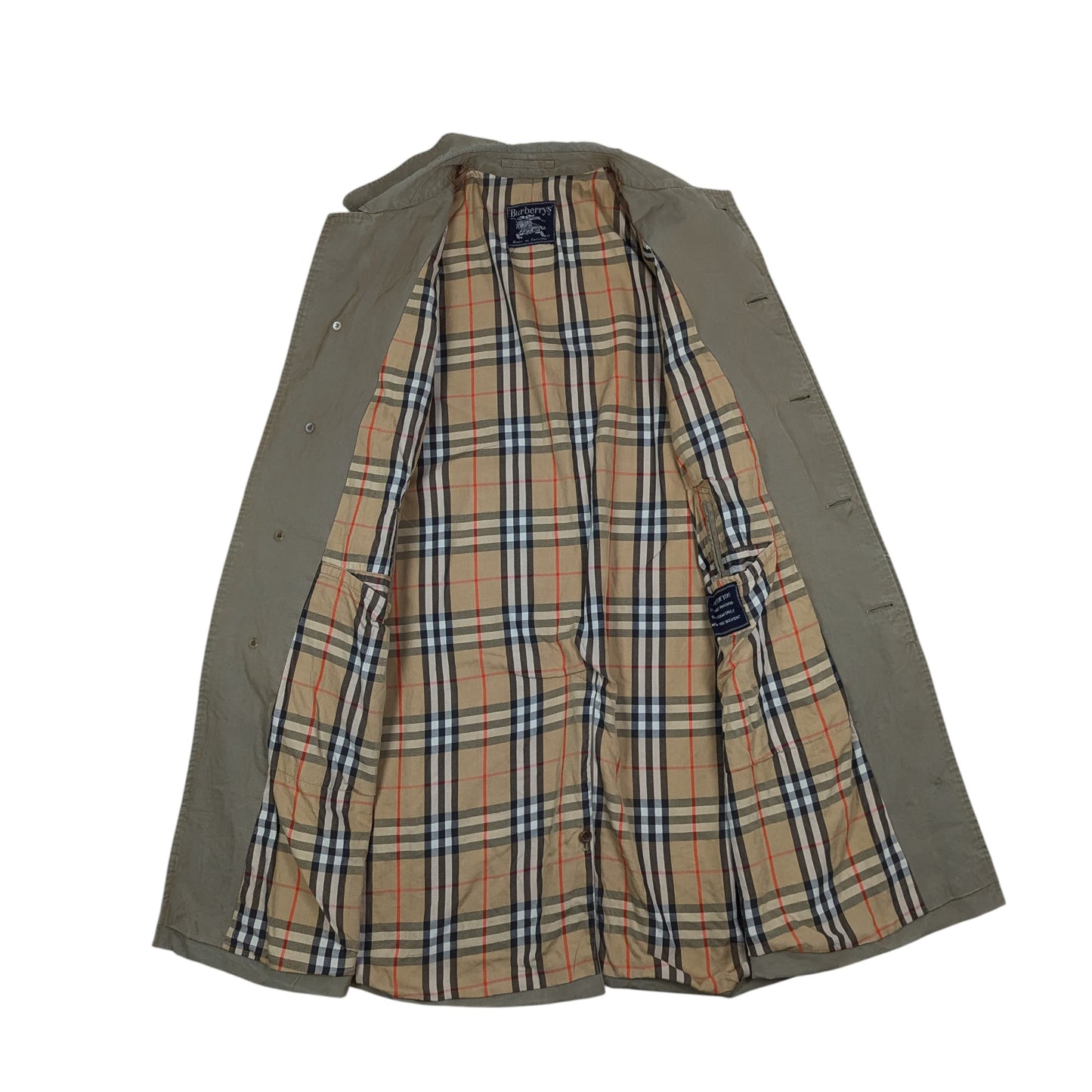 80s Burberry Nova Check Lined Overcoat Size S/M