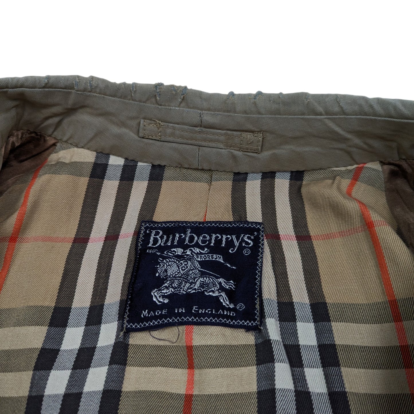 80s Burberry Nova Check Lined Overcoat Size S/M