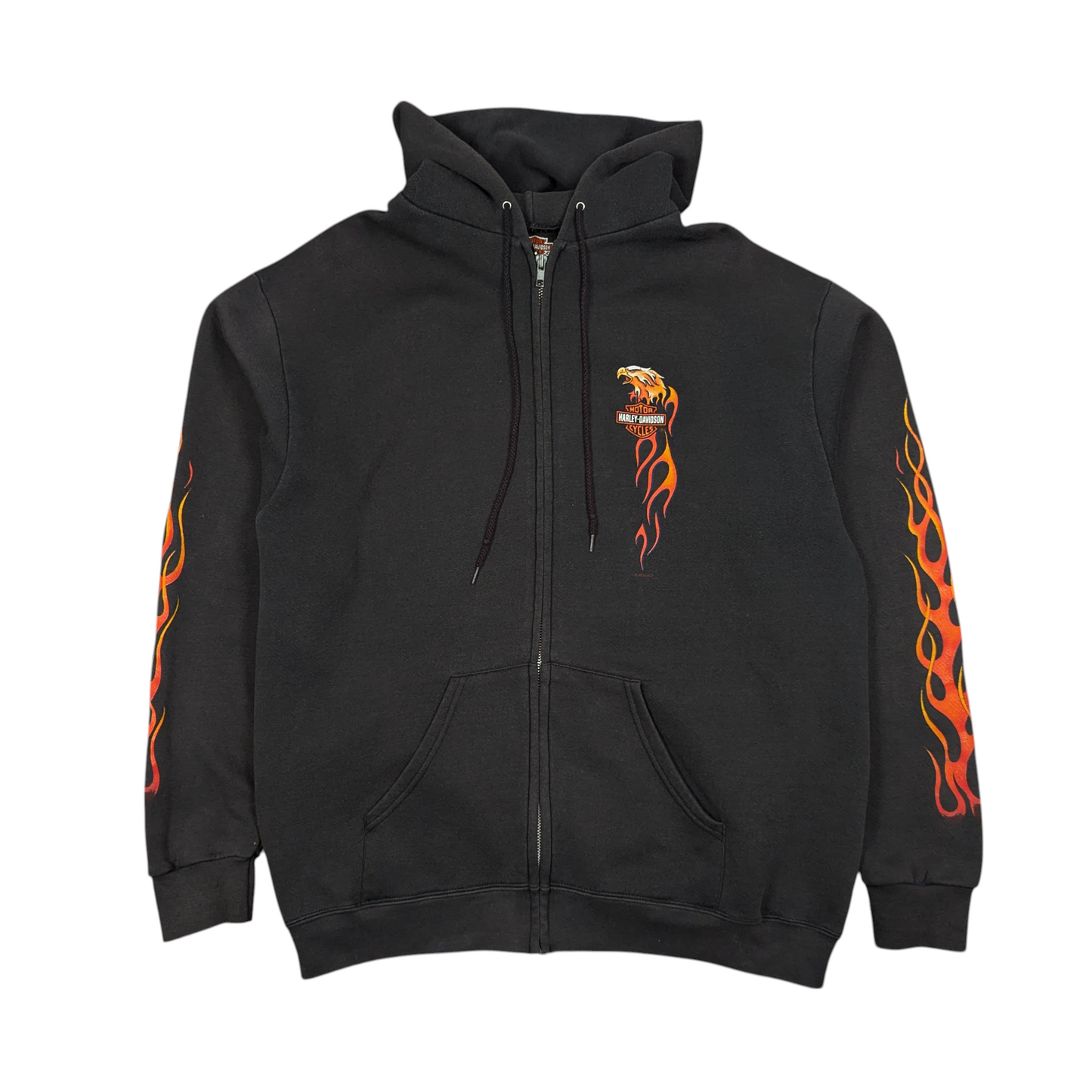 2000 Harley Davidson Flame Hoodie Size L