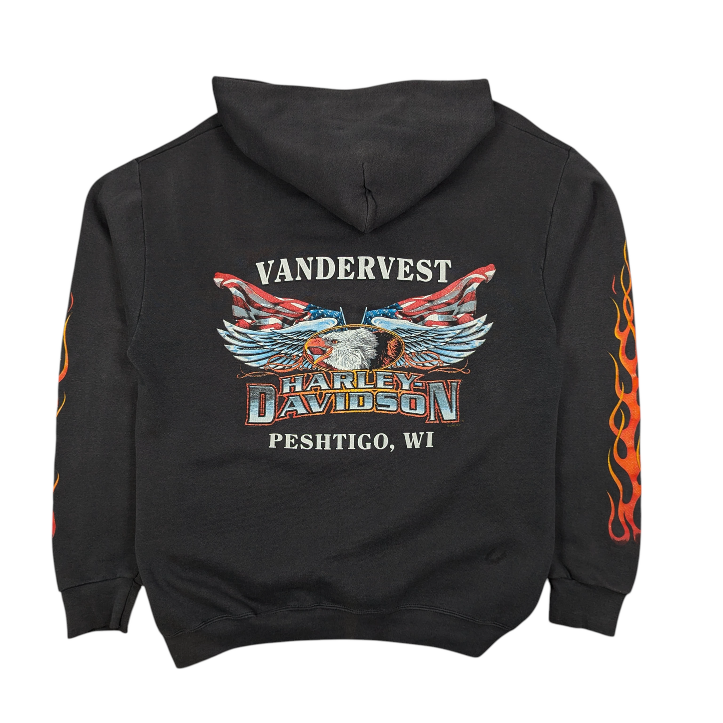 2000 Harley Davidson Flame Hoodie Size L