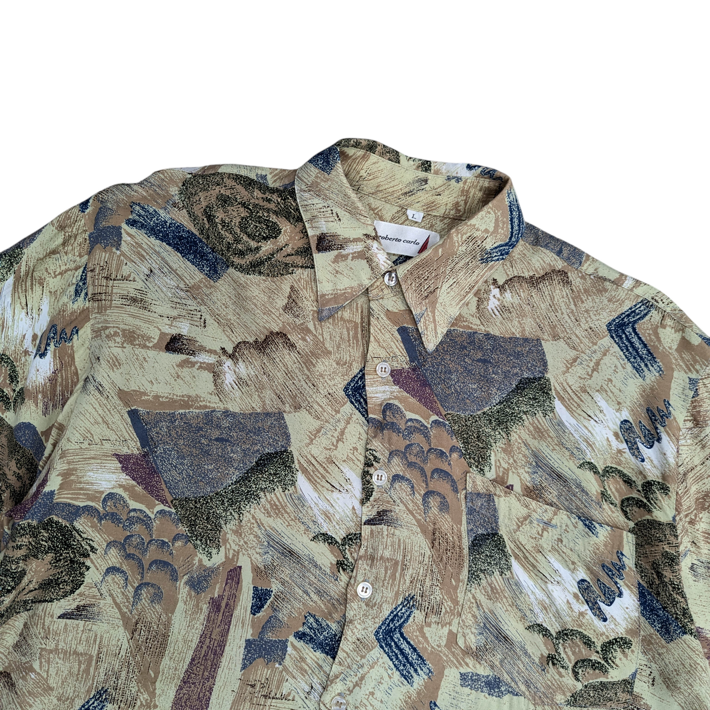 90s Patterned Shirt Size L