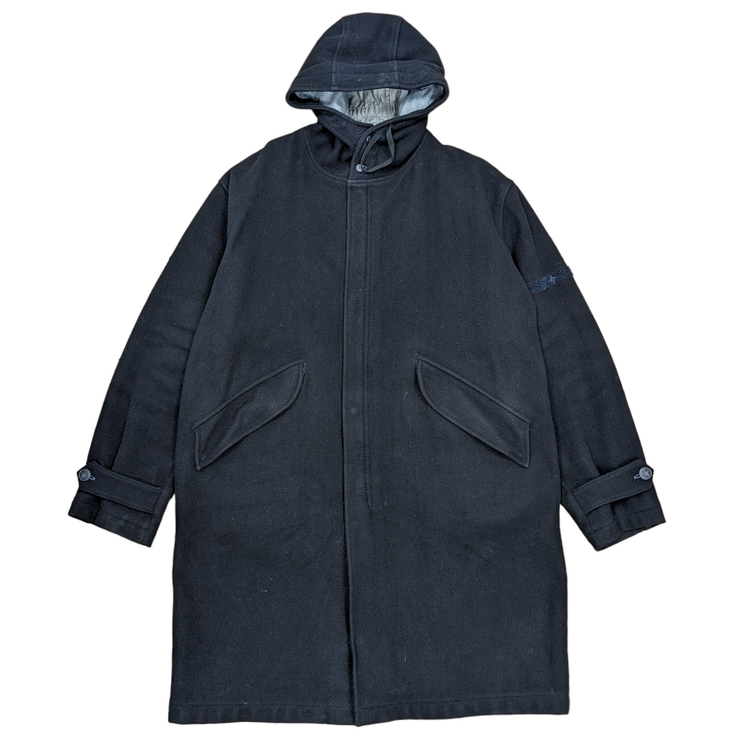 Stone Island Wool Overcoat In Black Size XXL