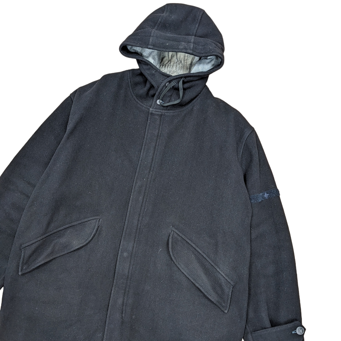 Stone Island Wool Overcoat In Black Size XXL