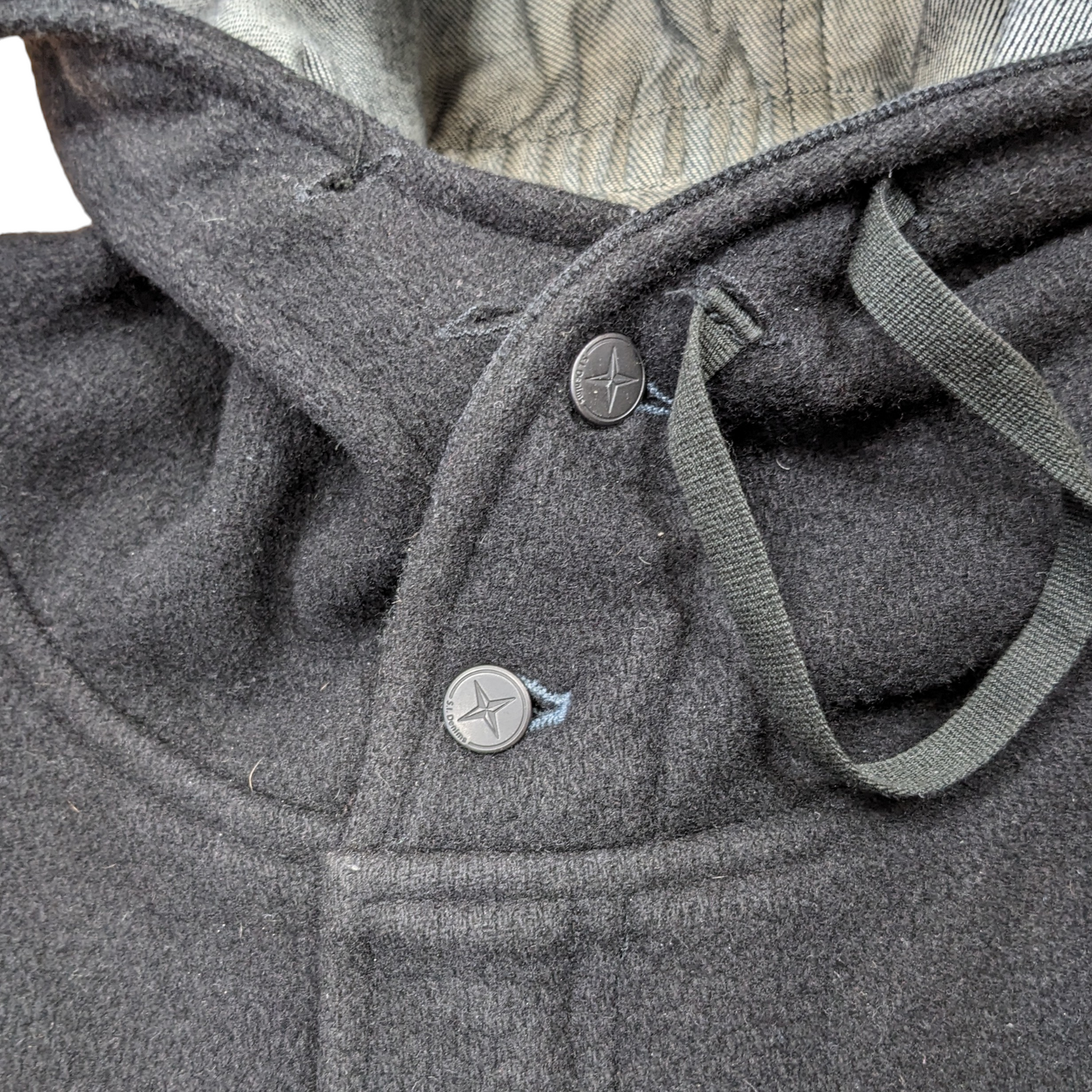 Stone Island Wool Overcoat In Black Size XXL