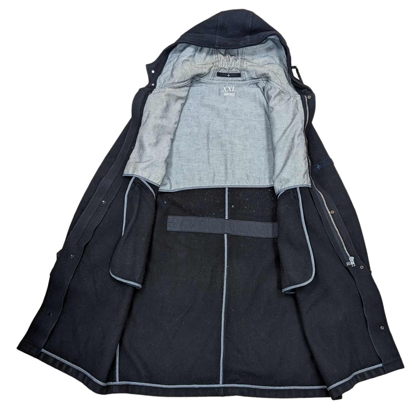 Stone Island Wool Overcoat In Black Size XXL