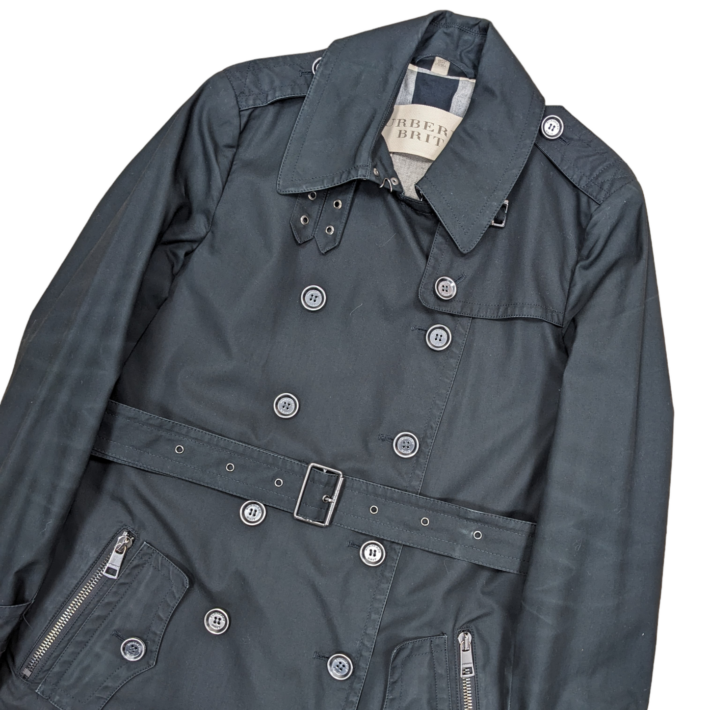 Burberry Brit Belted Trench Coat Size UK 14