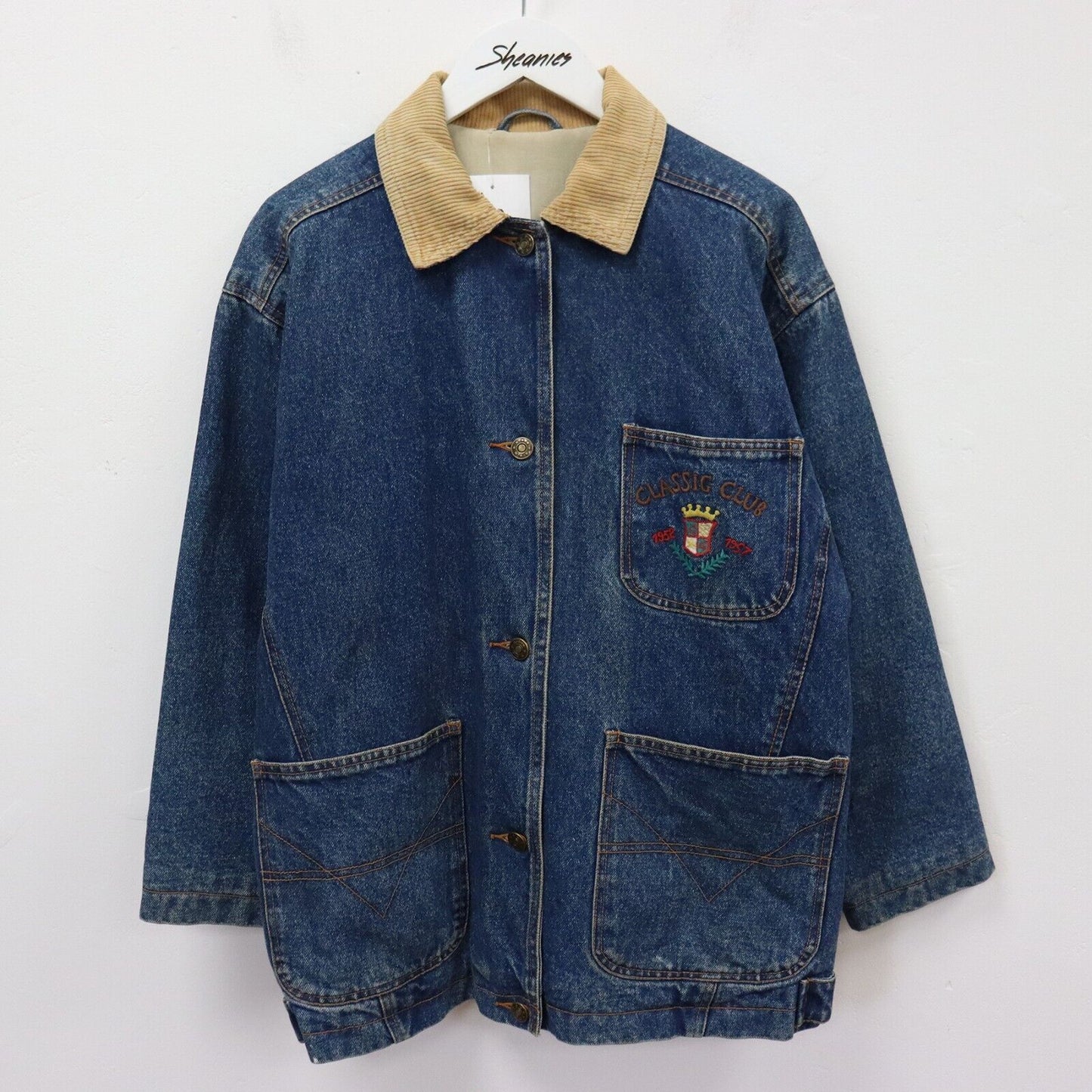 90s St Michael Quilted Denim Jacket Size XS