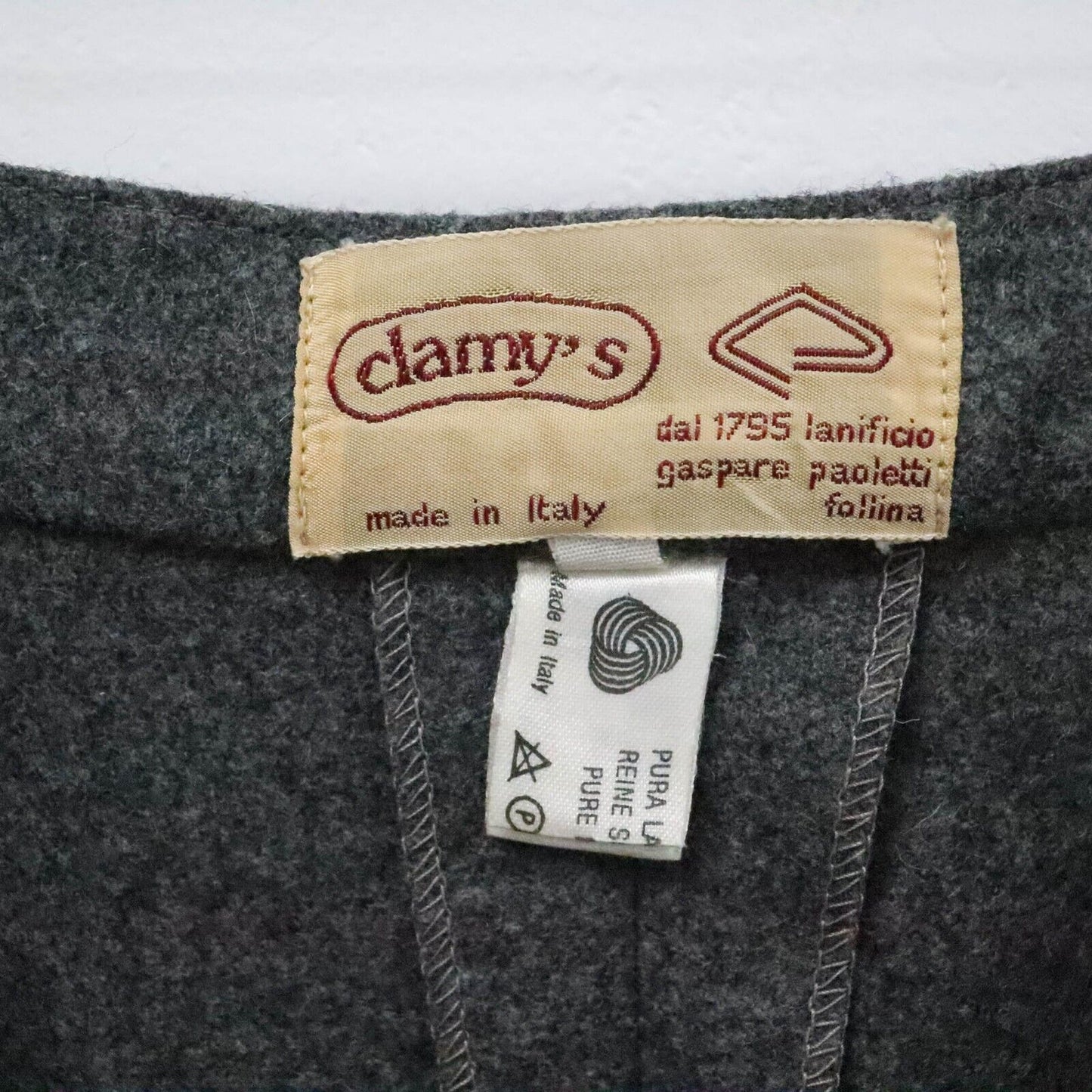 Vintage Wool Pleated Trousers In Grey W27 L30 UK 8