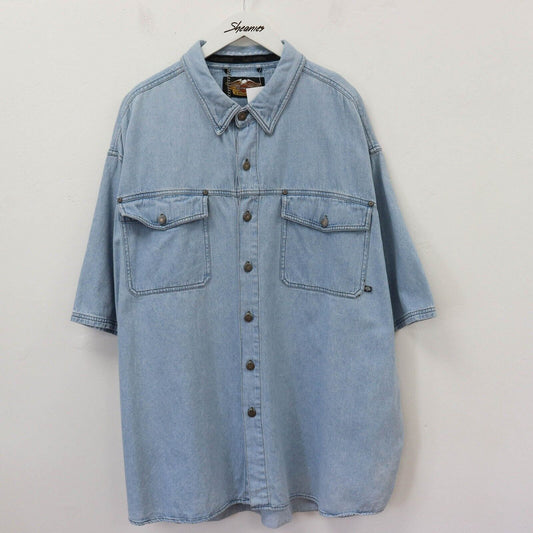 00s Harley Davidson Denim Shirt Size XL