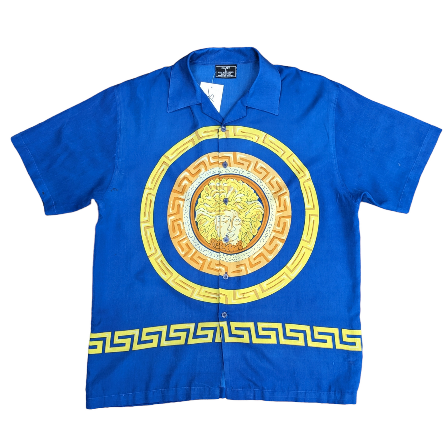 90s Medusa Head Cuban Collar Shirt Size L