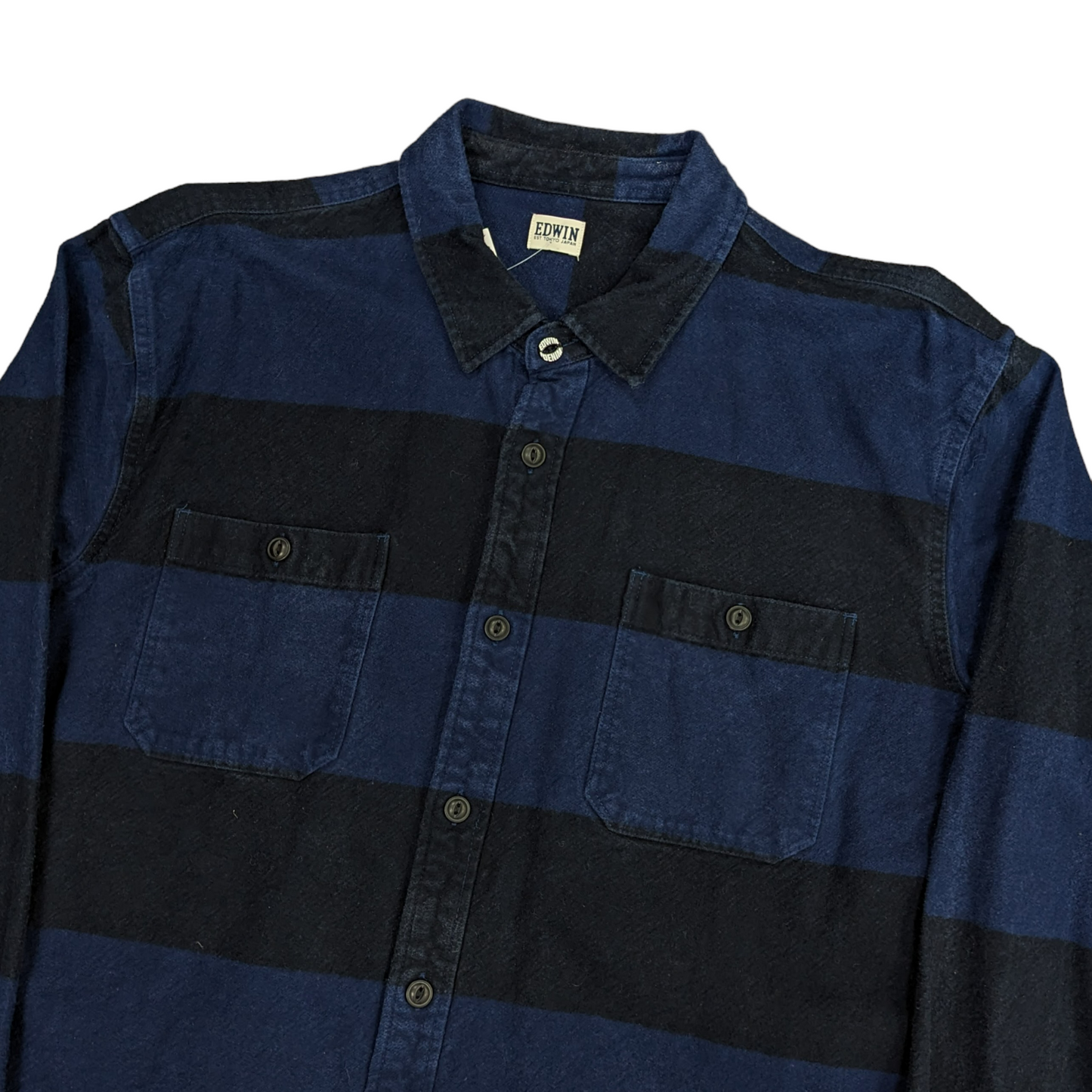 Edwin Striped Flannel Labour Shirt Size XL