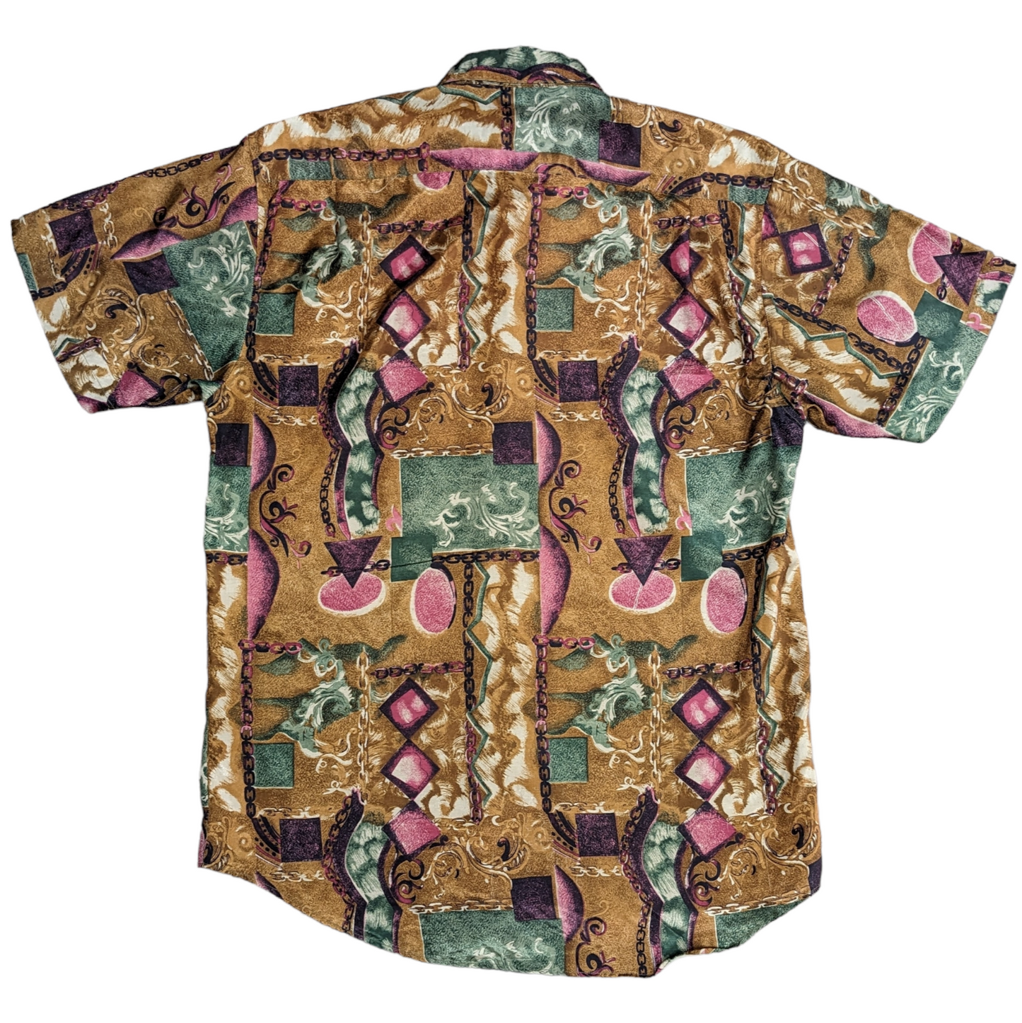 Vintage Patterned Thai Silk Shirt Size L