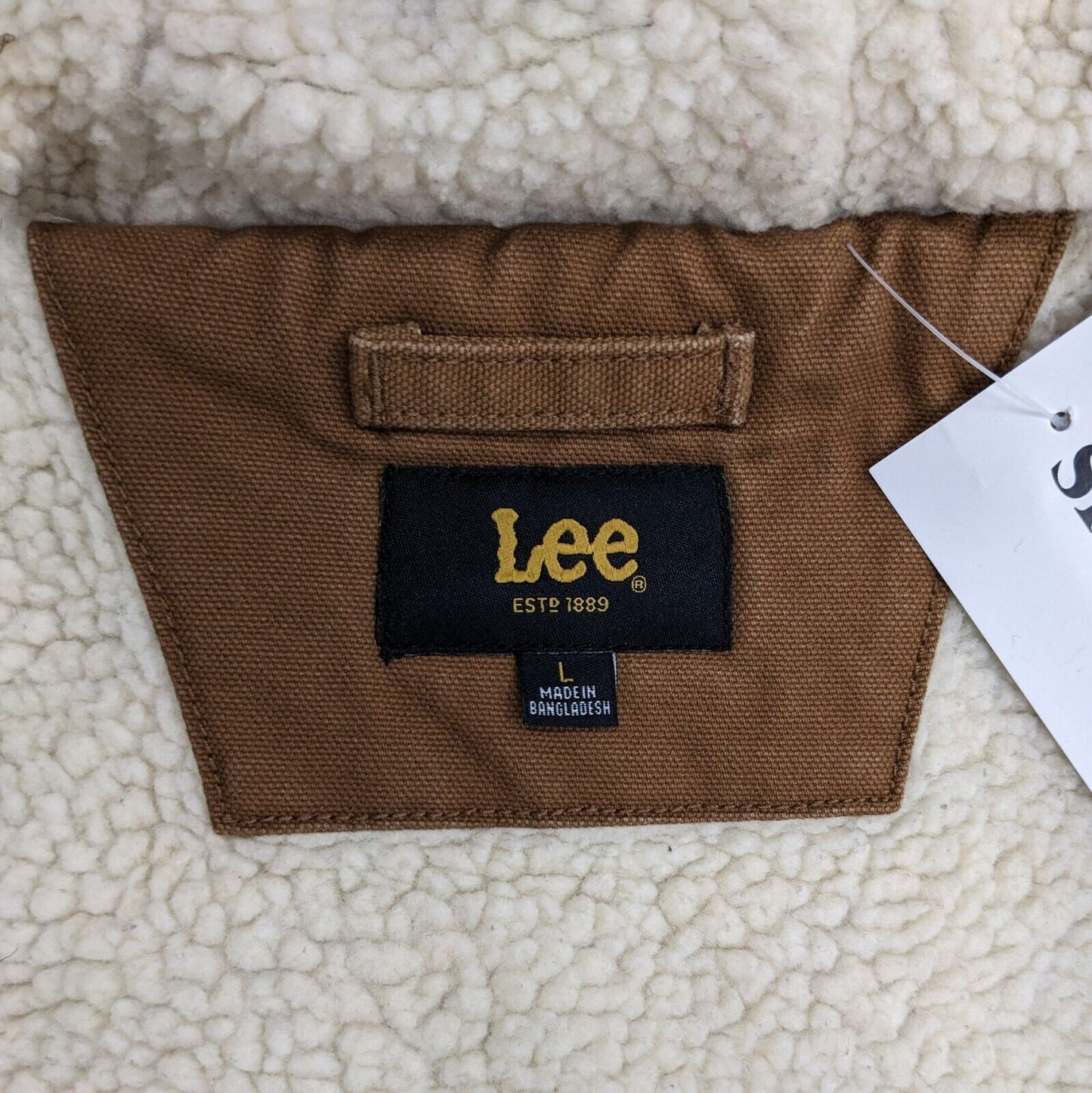 Lee Sherpa Lined Canvas Jacket Size L