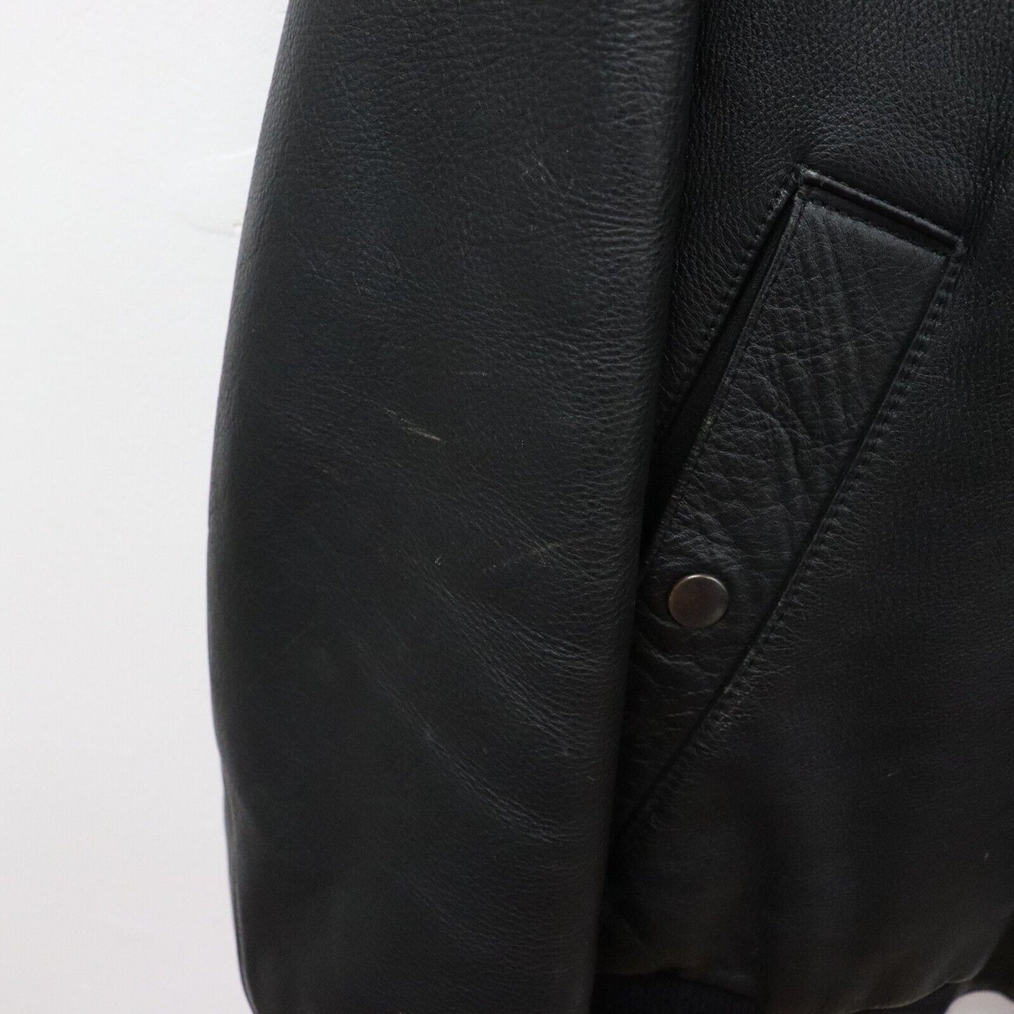 Vintage Leather Bomber Jacket Size XL