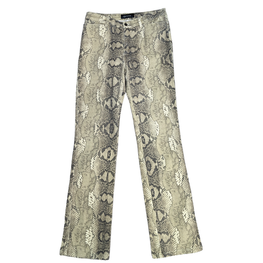 00s Guess Snakeskin Bootcut Trousers Size UK 10