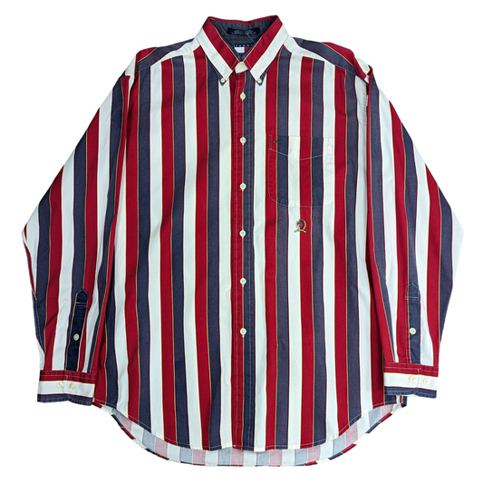 90s Tommy Hilfiger Striped Shirt Size M
