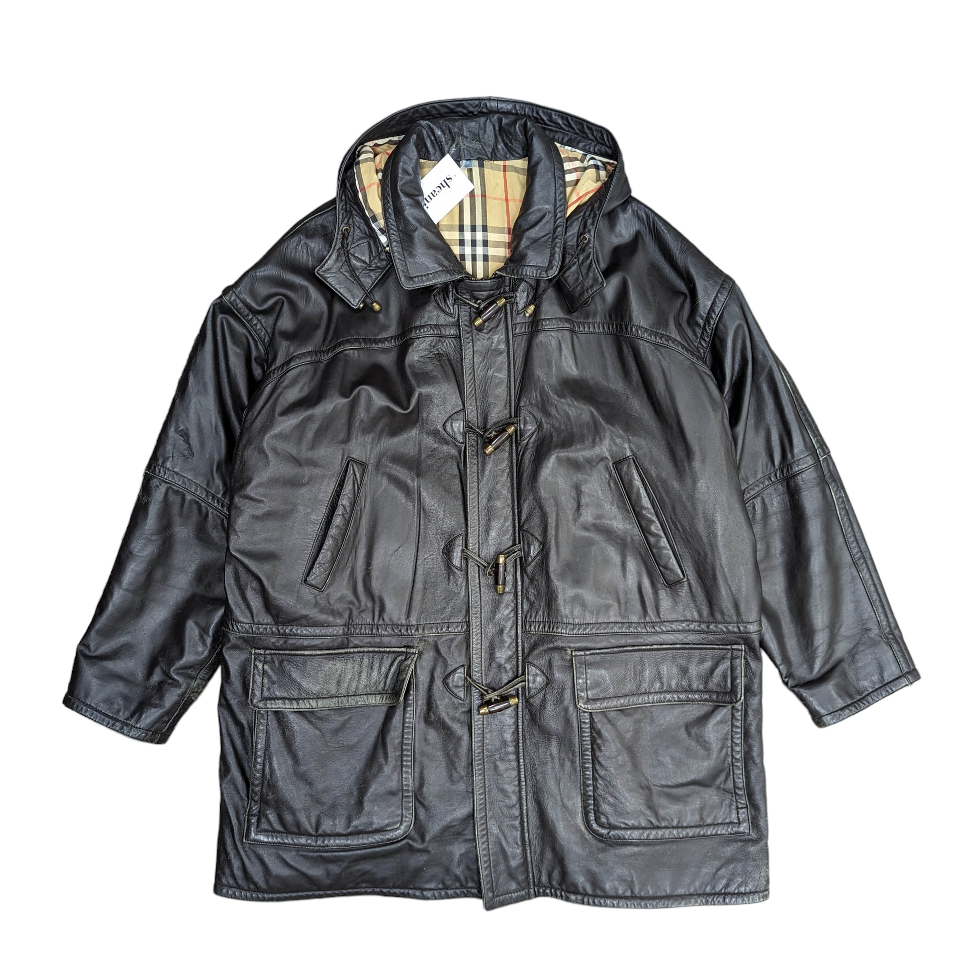 Burberry leather duffle coat best sale