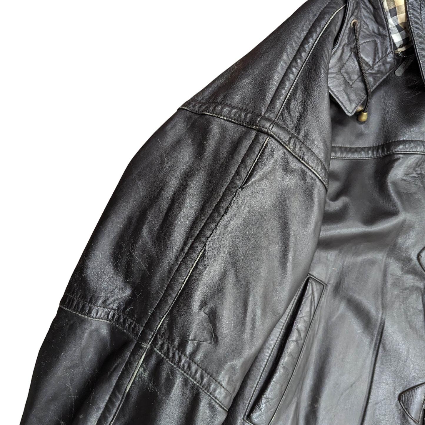 Vintage Burberry Leather Duffle Coat Size XXL