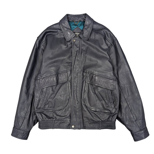 80s St Michael Leather Jacket Size M