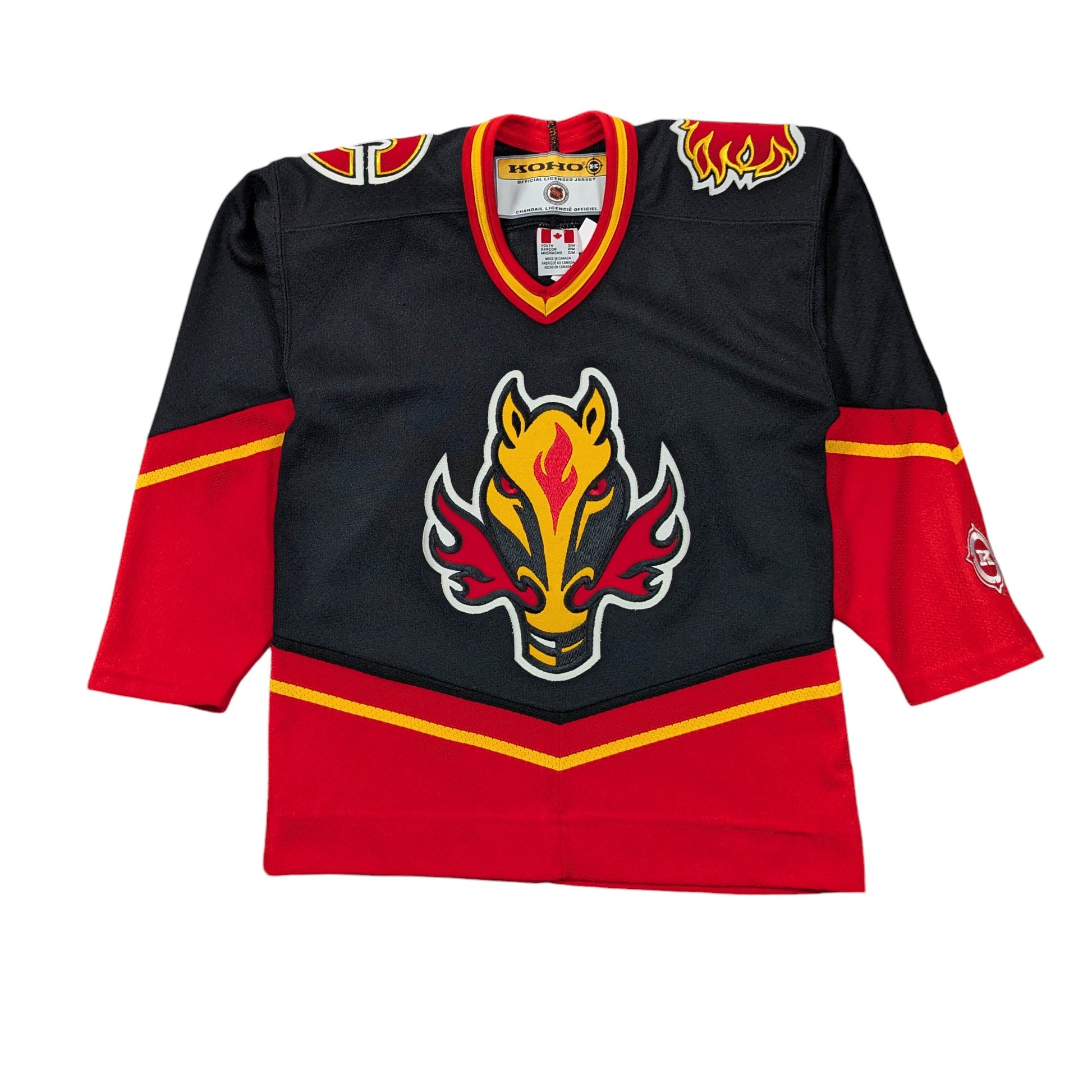 00s Calgary Flames NHL Koho Jersey Kids Size S M Sheanies Vintage