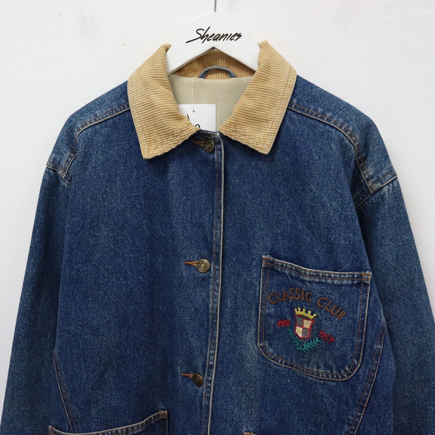 90s St Michael Quilted Denim Jacket Size XS