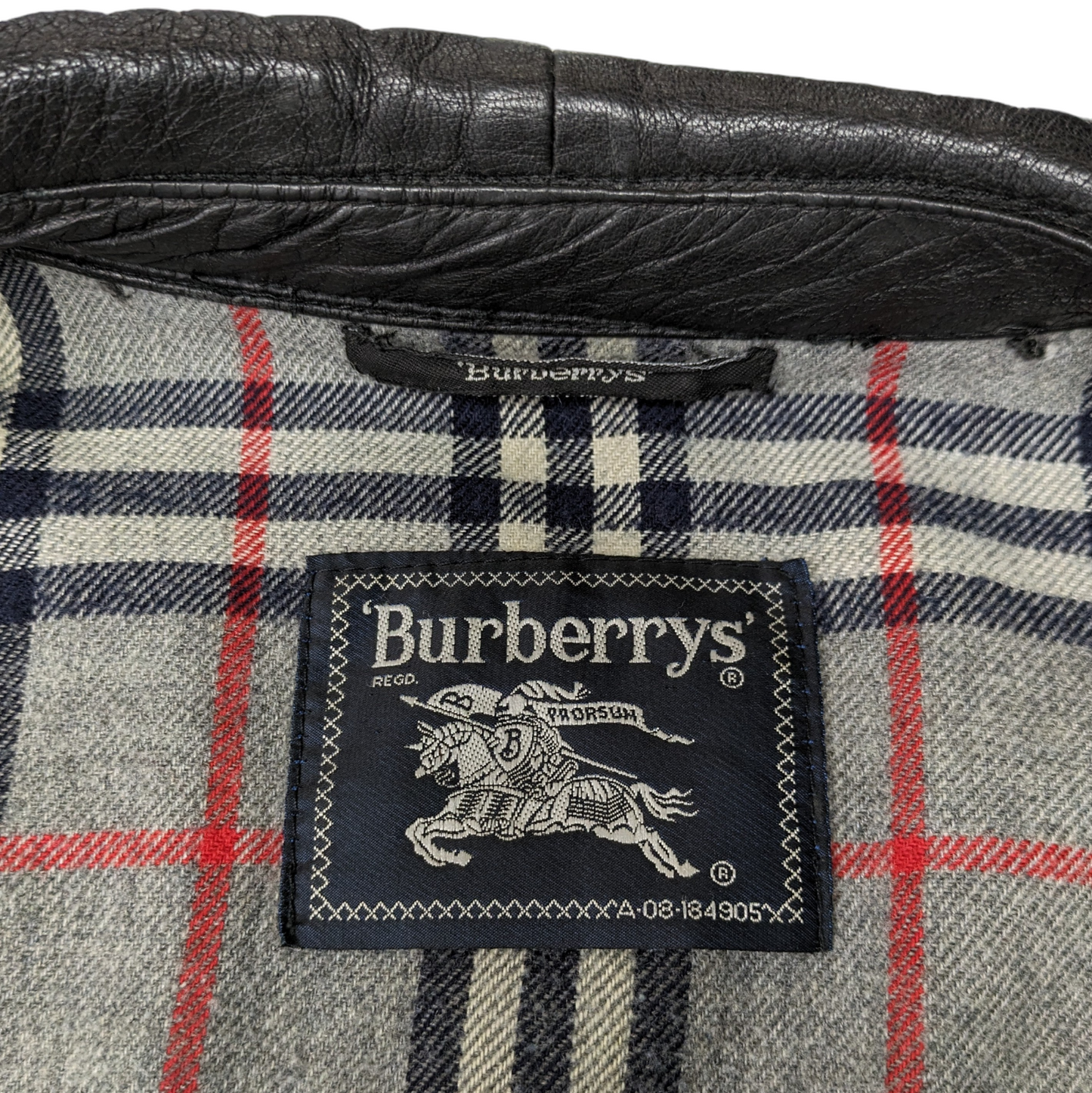 80s Burberry Lined Leather Jacket Size M